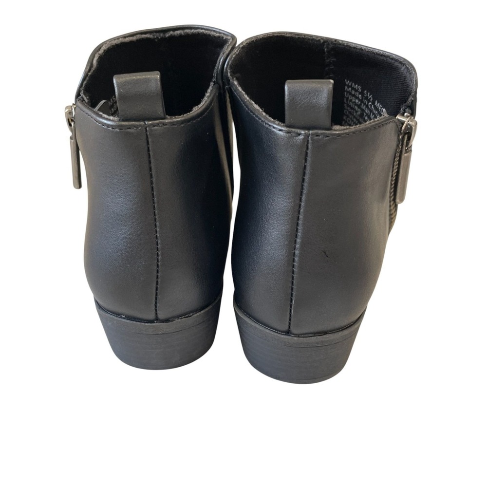 Sonoma Black Ankle Booties 5.5 Zip Western Fall‎ Moto Streetwear Minimalist NWOB - Picture 6 of 8